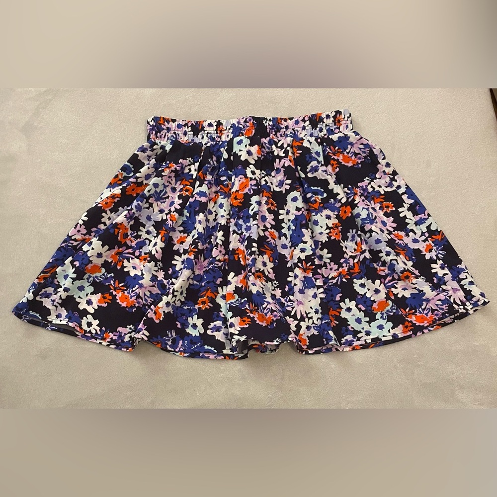 Pleated Floral Skirt